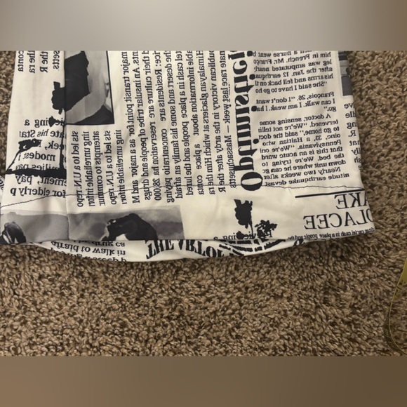 Women’s Trousers in Black and White Newspaper Print. Size Large Handmade - Picture 8 of 9